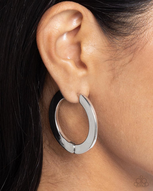 Circling Chariot - Silver - Paparazzi Earring Image