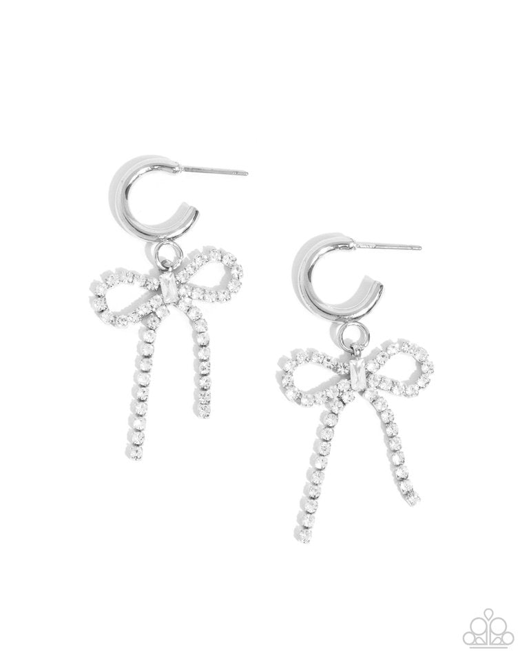 Whispering Whimsy - White - Paparazzi Earring Image