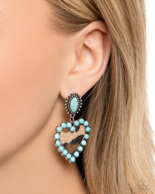 Whimsical Wrangler - Blue - Paparazzi Earring Image