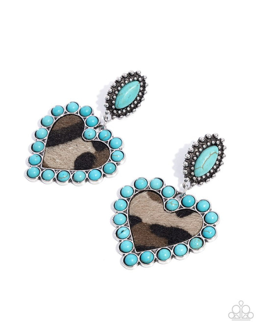 Whimsical Wrangler - Blue - Paparazzi Earring Image