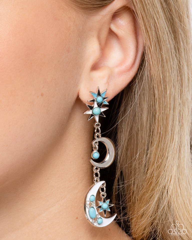 Stellar Serendipity - Blue - Paparazzi Earring Image