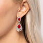 Self-Composed - Red - Paparazzi Earring Image