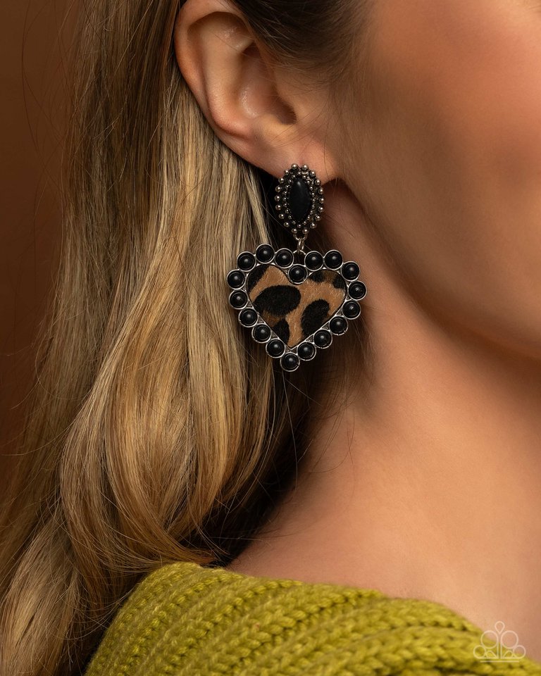 Whimsical Wrangler - Black - Paparazzi Earring Image