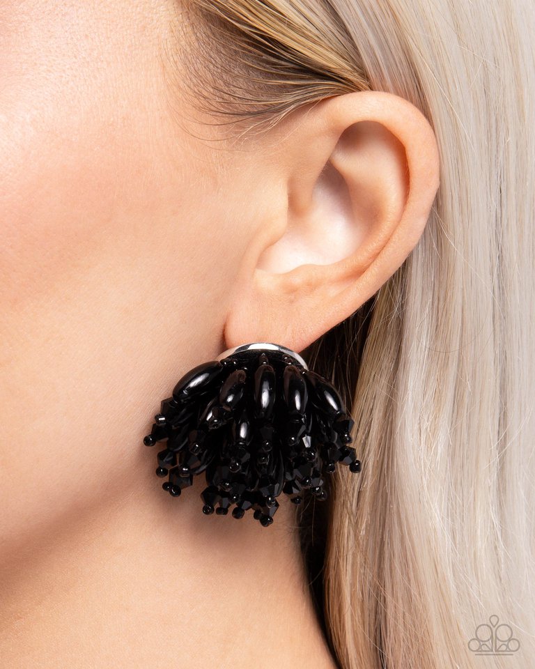 Sunset Shower - Black - Paparazzi Earring Image