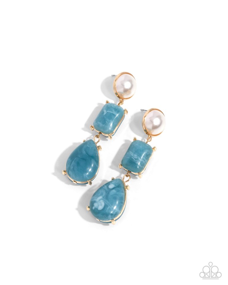 Marbled Masterpiece - Blue - Paparazzi Earring Image