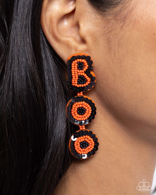 Halloween Bash - Orange - Paparazzi Earring Image