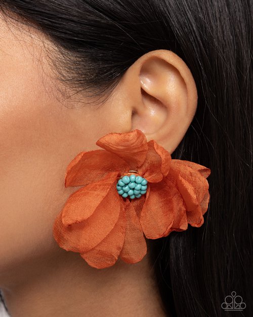 Part Of Your World - Orange - Paparazzi Earring Image