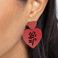 Showstopping Silhouette - Red - Paparazzi Earring Image