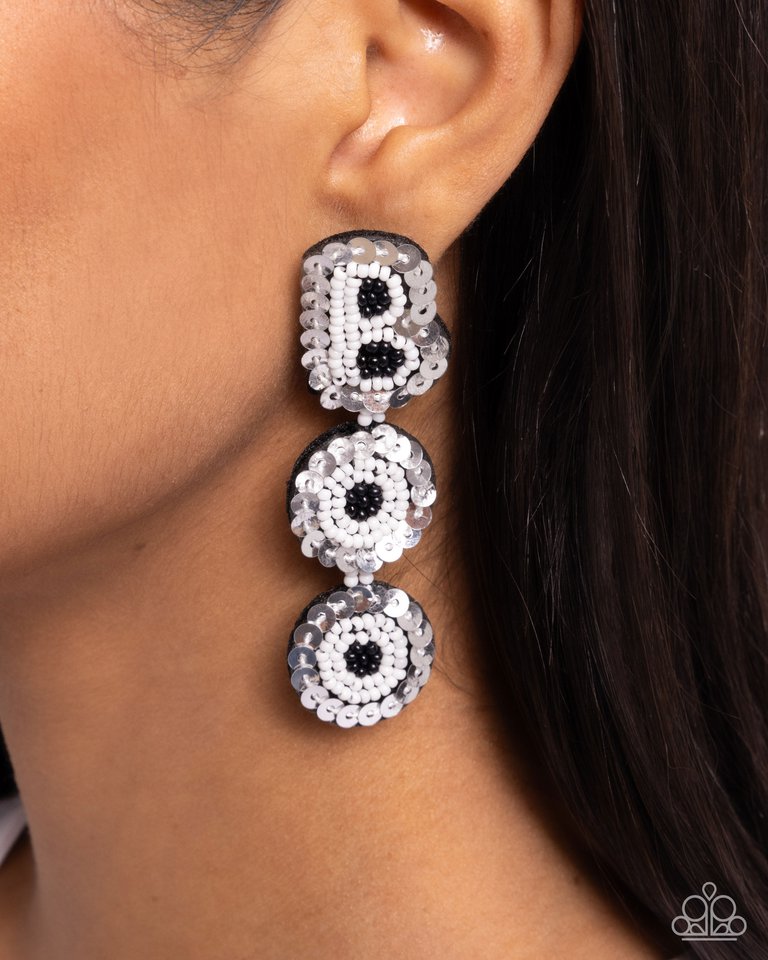 Halloween Bash - White - Paparazzi Earring Image