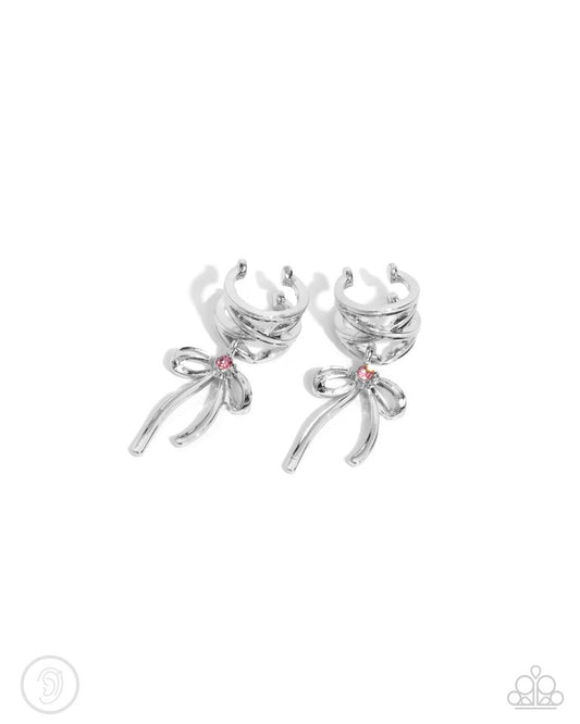 Ballet Lacing - Pink - Paparazzi Earring Image