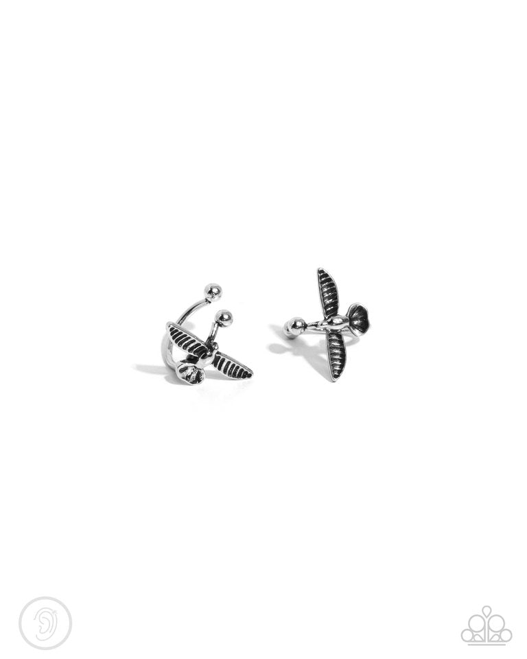 Soaring Sparrow - Silver - Paparazzi Earring Image