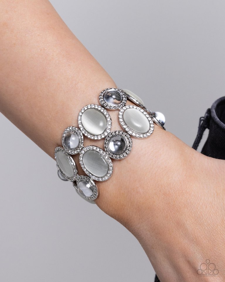 Affixed Appeal - White - Paparazzi Bracelet Image