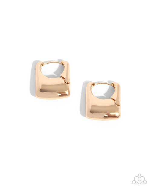 Square Symmetry - Gold - Paparazzi Earring Image