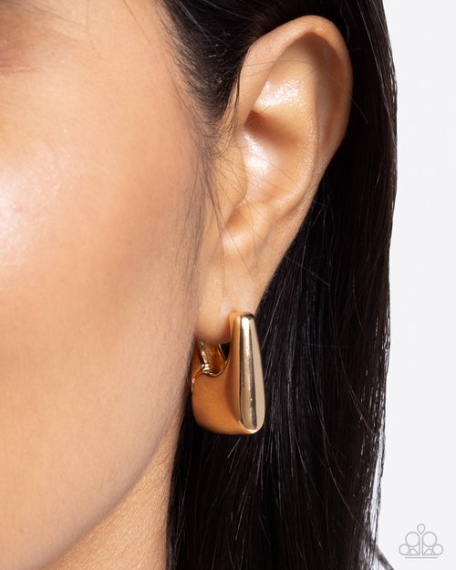 Square Symmetry - Gold - Paparazzi Earring Image