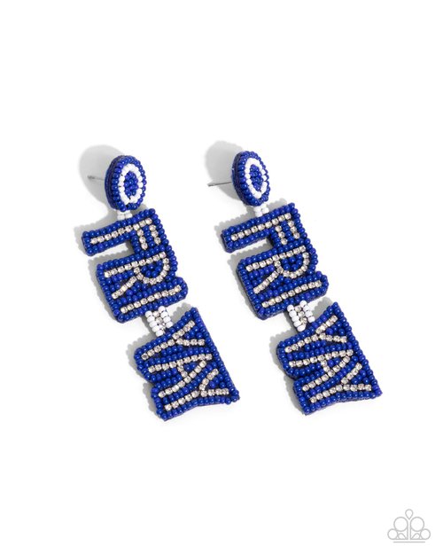 Its Friday! - Blue - Paparazzi Earring Image