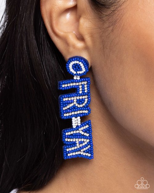 Its Friday! - Blue - Paparazzi Earring Image