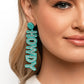 Howdy Headline - Blue - Paparazzi Earring Image