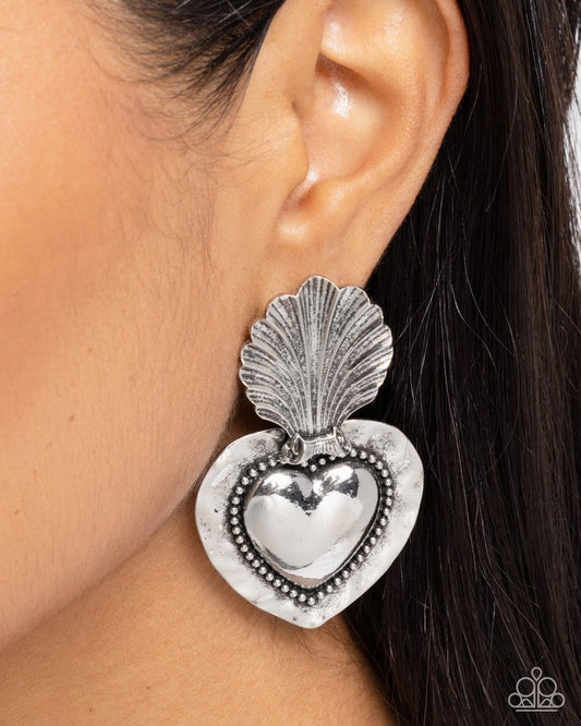 Mythical Moment - Silver - Paparazzi Earring Image