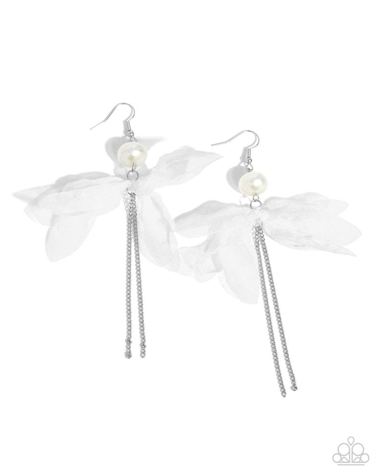 Ballerina Build - White - Paparazzi Earring Image