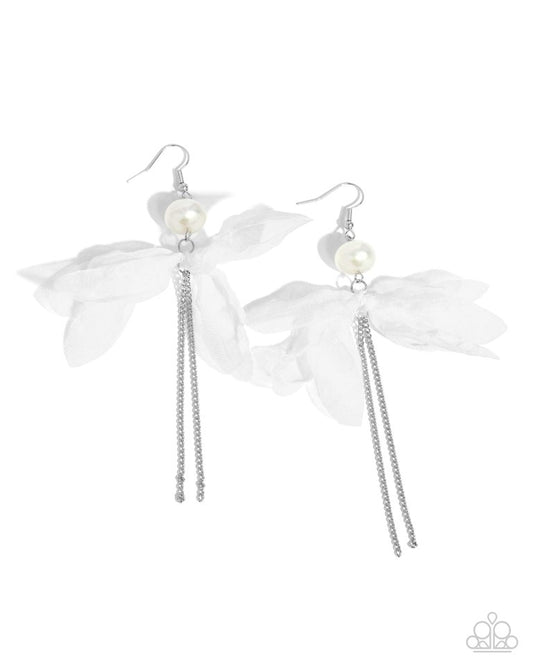 Ballerina Build - White - Paparazzi Earring Image