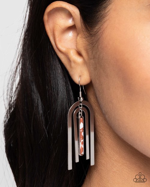 Coarse Conversation - Brown - Paparazzi Earring Image