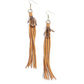 Feathered Festivity - Brass - Paparazzi Earring Image