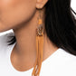 Feathered Festivity - Brass - Paparazzi Earring Image