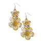 Textured Tiers - Yellow - Paparazzi Earring Image