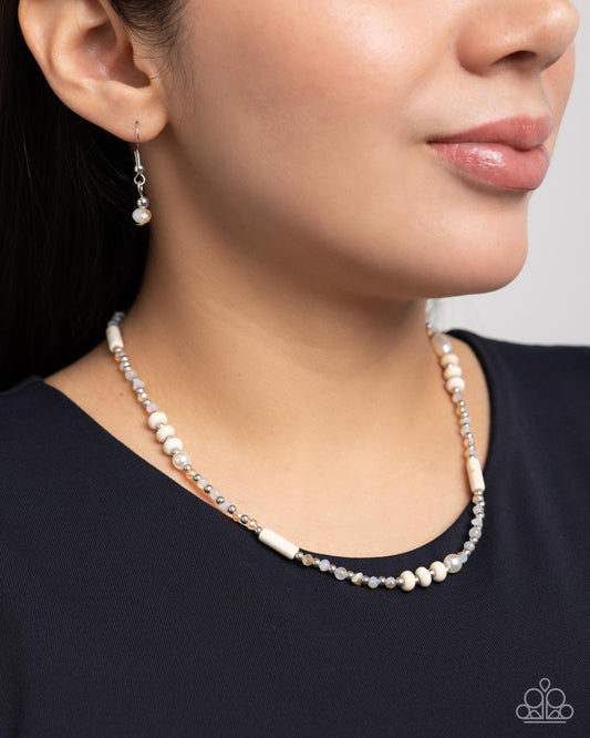 Stony Splendor - White - Paparazzi Necklace Image