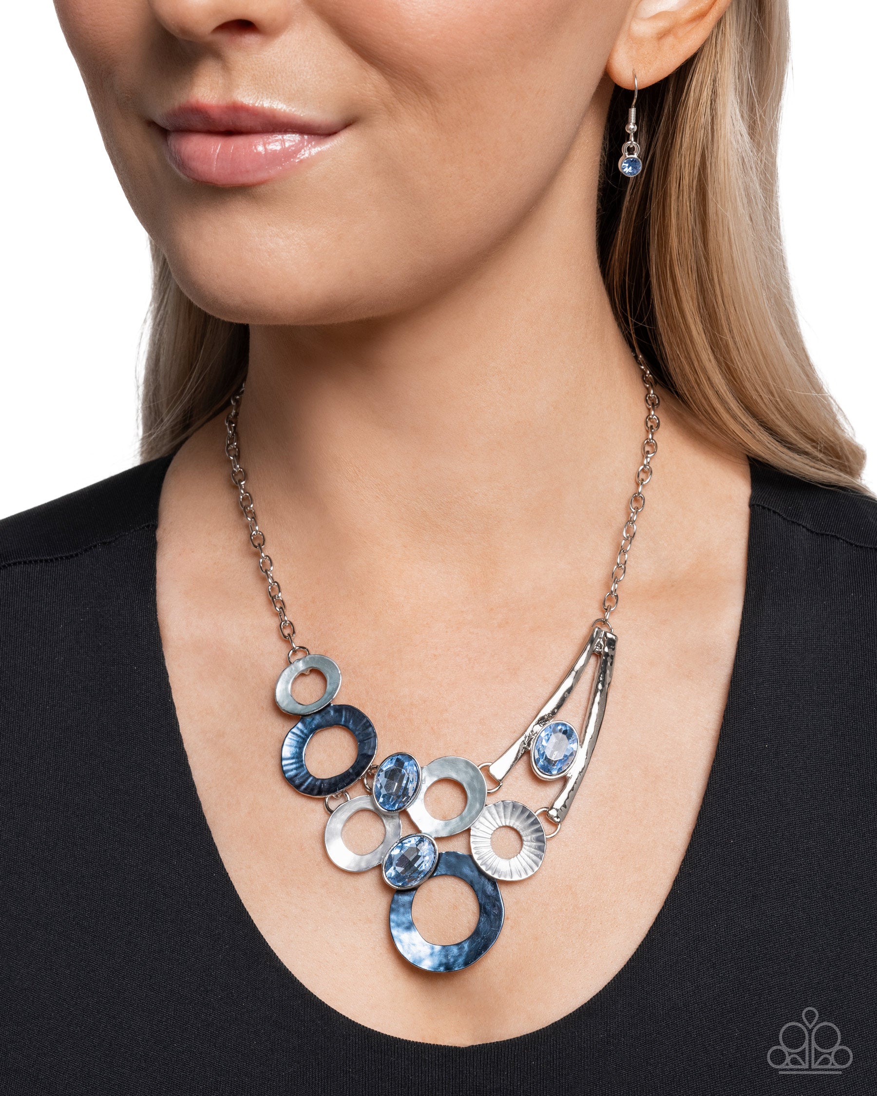 Compelling Circles - Blue - Paparazzi Necklace Image