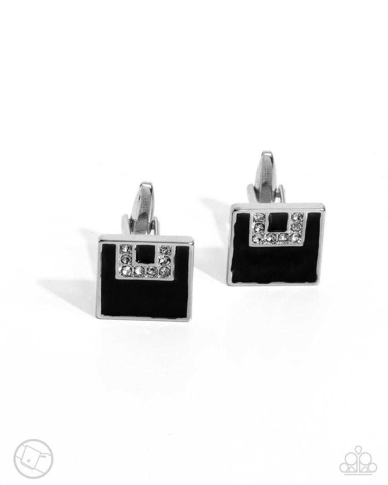 Classy Cuff Links - Black - Paparazzi Bracelet Image