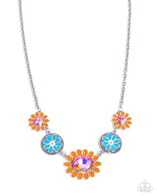 Floral Facade - Orange - Paparazzi Necklace Image