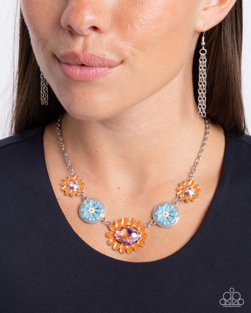 Floral Facade - Orange - Paparazzi Necklace Image