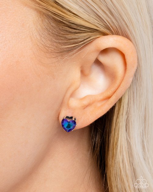 Sweetheart Stunner - Blue - Paparazzi Earring Image