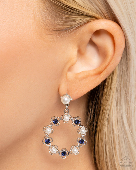 Unforgettably Uptown - Blue - Paparazzi Earring Image