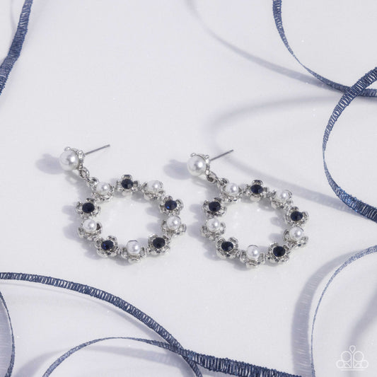 Unforgettably Uptown - Blue - Paparazzi Earring Image