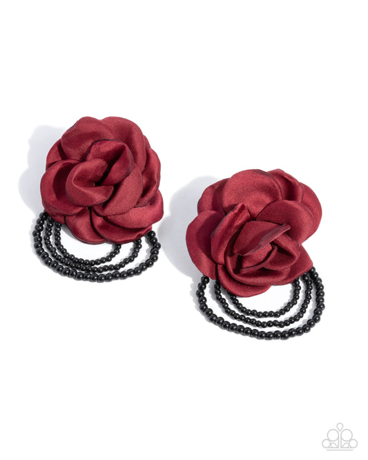 Paparazzi Earring ~ Dramatic Dame - Red