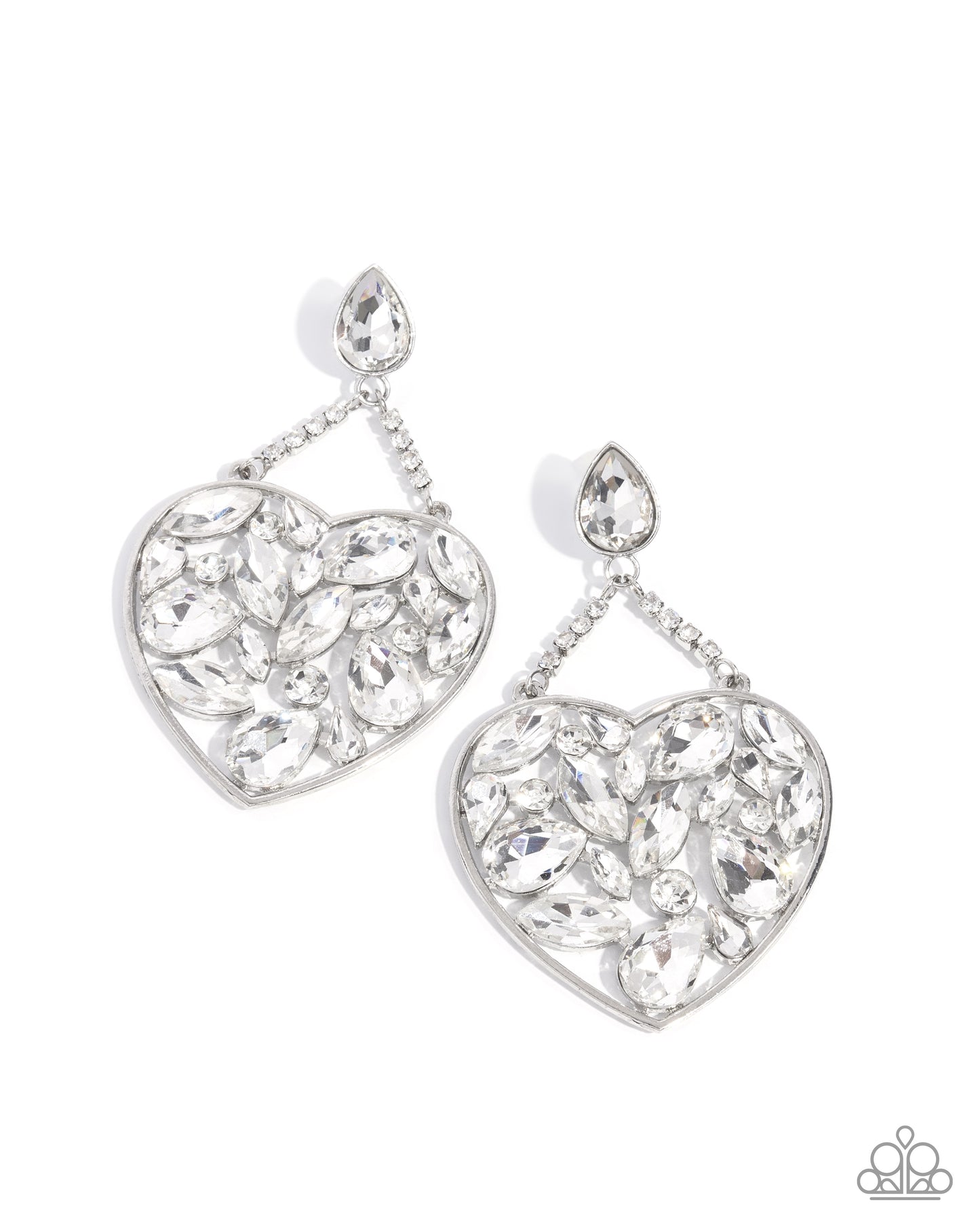 Paparazzi Earring ~ Glittery Gait - White