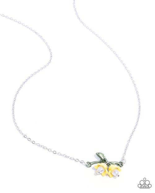 Tulip Drops - Yellow - Paparazzi Necklace Image