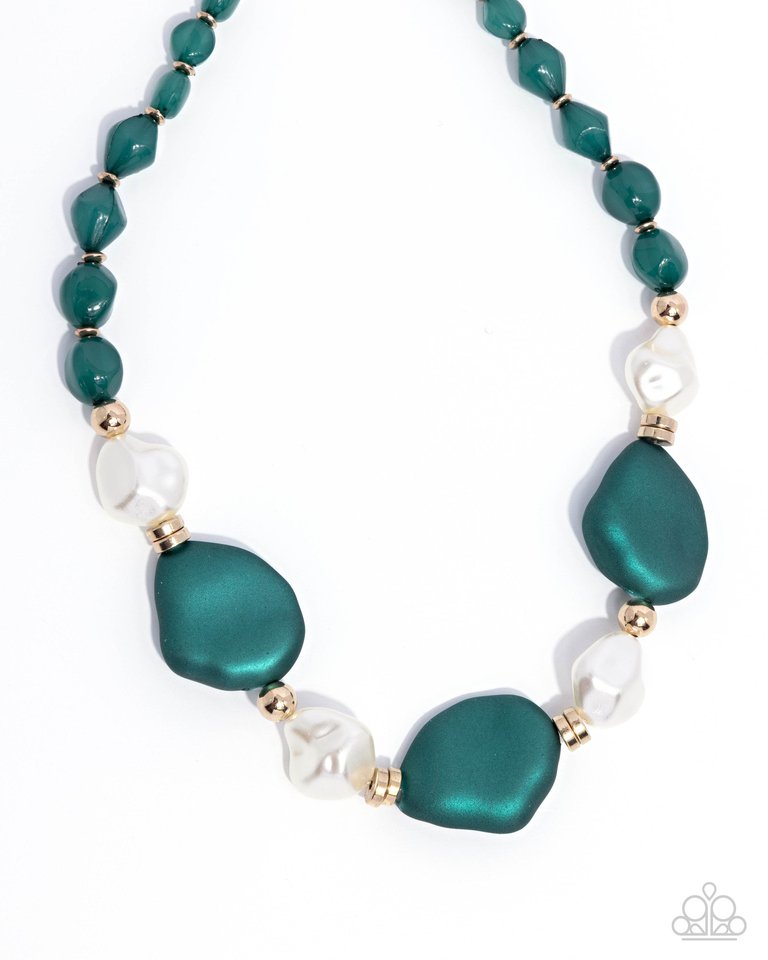 Forever Feature - Green - Paparazzi Necklace Image