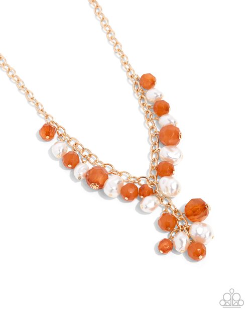 Beehive Barrage - Orange - Paparazzi Necklace Image