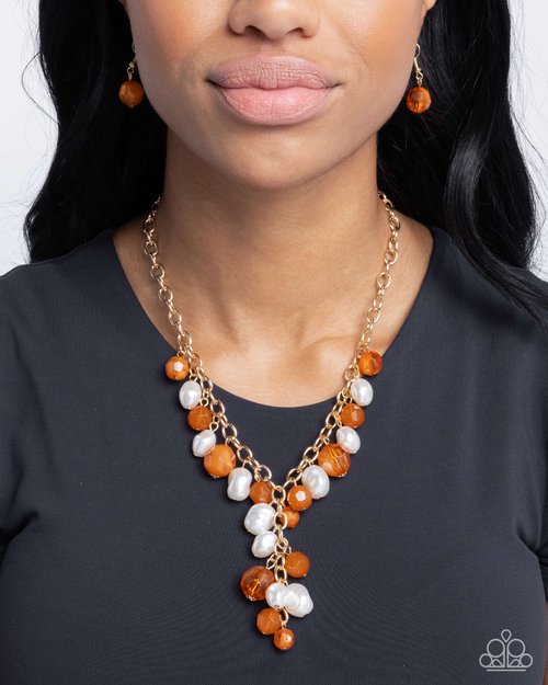 Beehive Barrage - Orange - Paparazzi Necklace Image