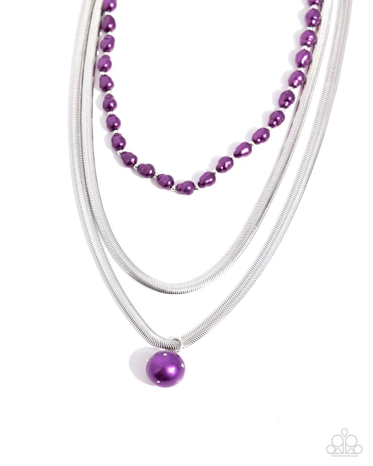 Flourishing Finale - Purple - Paparazzi Necklace Image