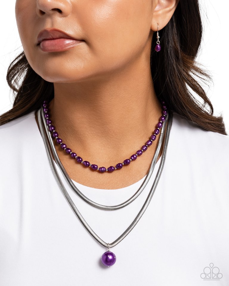 Flourishing Finale - Purple - Paparazzi Necklace Image