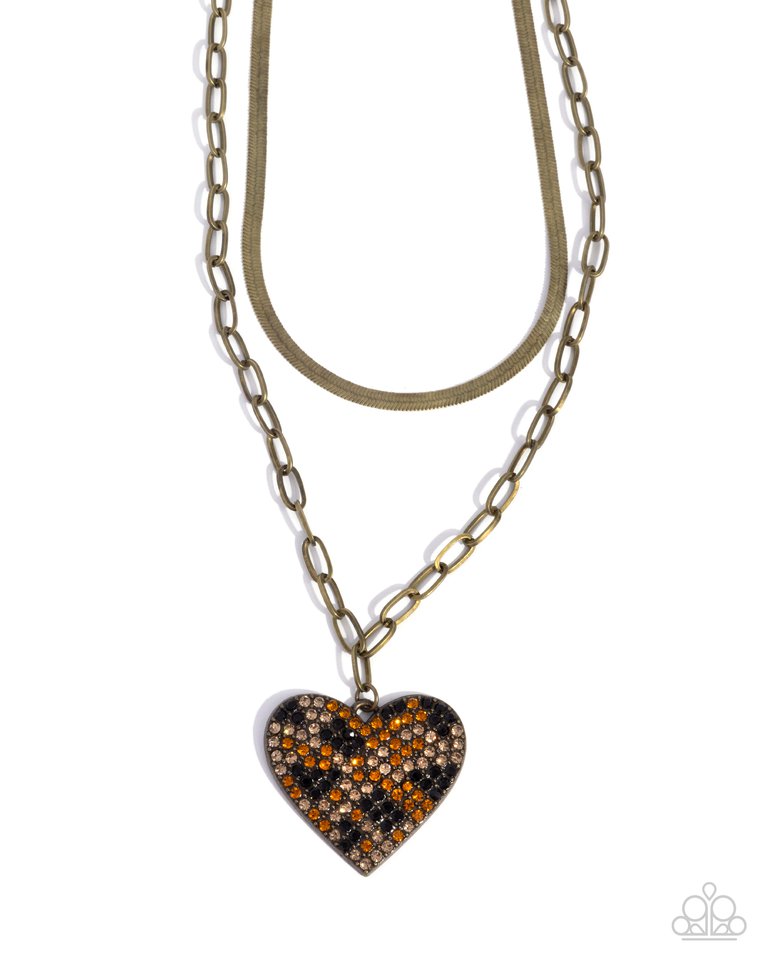 Cheetah Class - Brass - Paparazzi Necklace Image