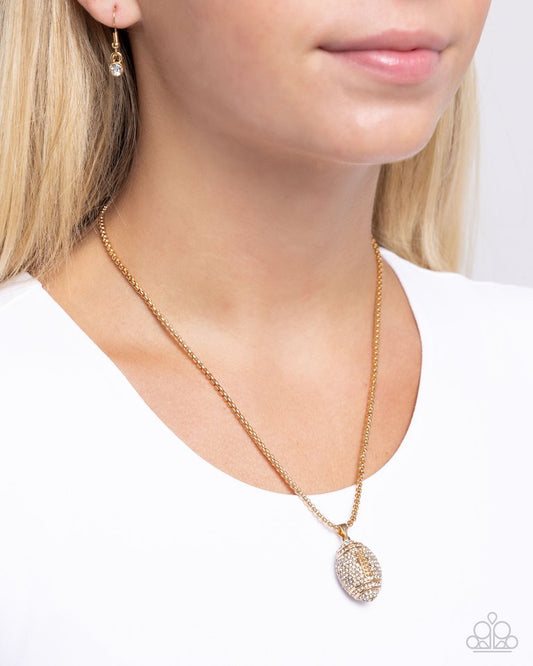 End Zone Elegance - Gold - Paparazzi Necklace Image