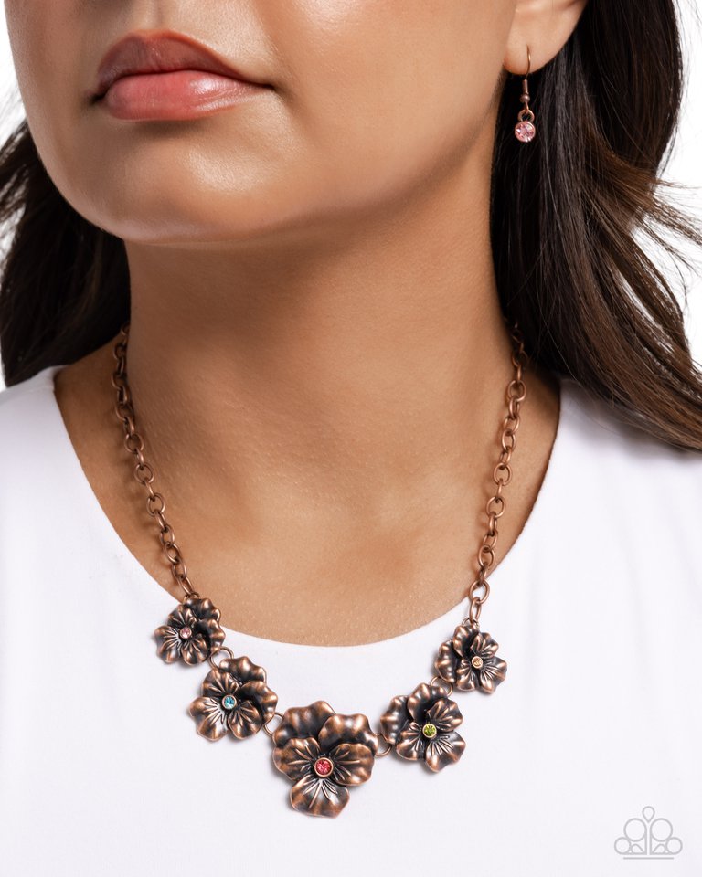 Blatant Botanicals - Copper - Paparazzi Necklace Image