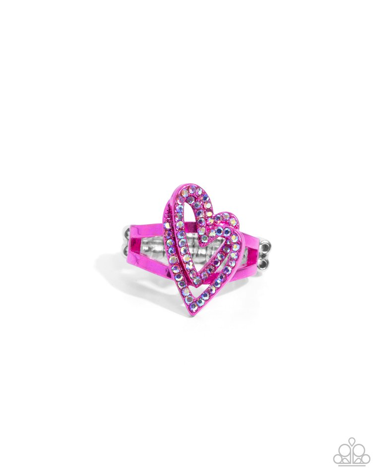 Hybrid Heart - Pink - Paparazzi Ring Image