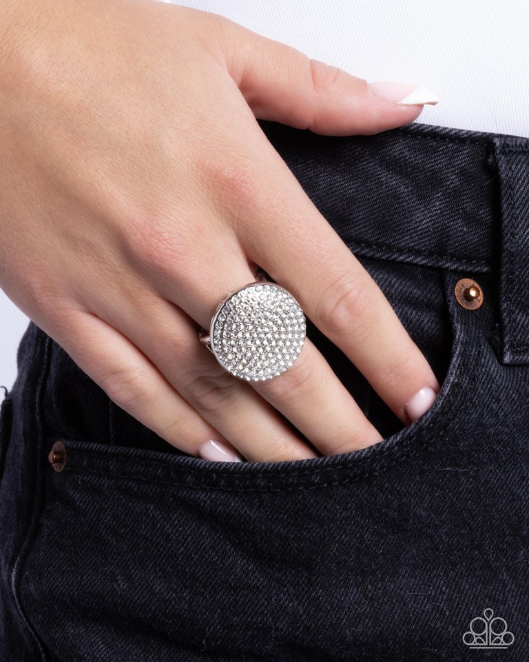 Studded Scout - White - Paparazzi Ring Image