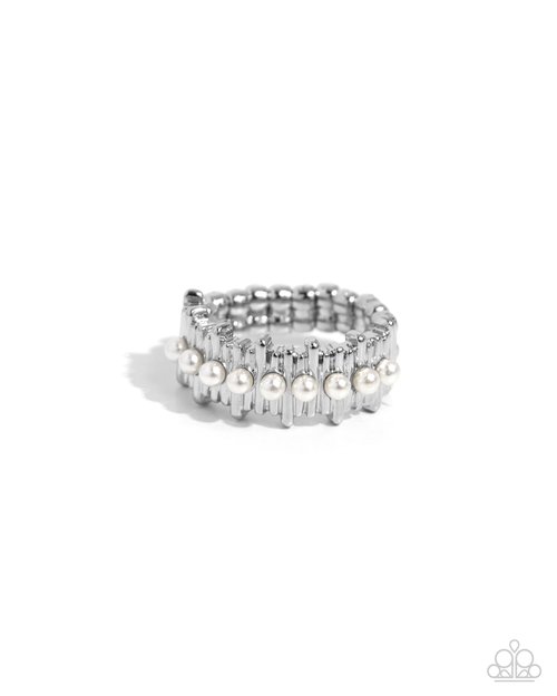 Pearly Provision - White - Paparazzi Ring Image